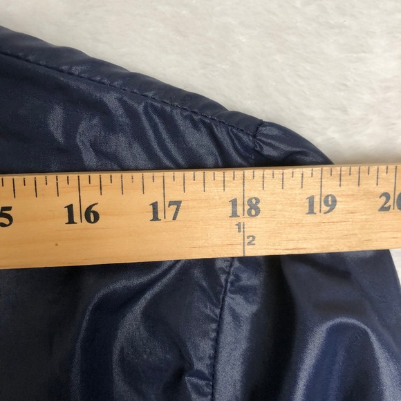 VTG Le Tigre Pullover Anorak Jacket Windbreaker Sz L 44" Hooded Navy Blue Mens - Picture 10 of 11